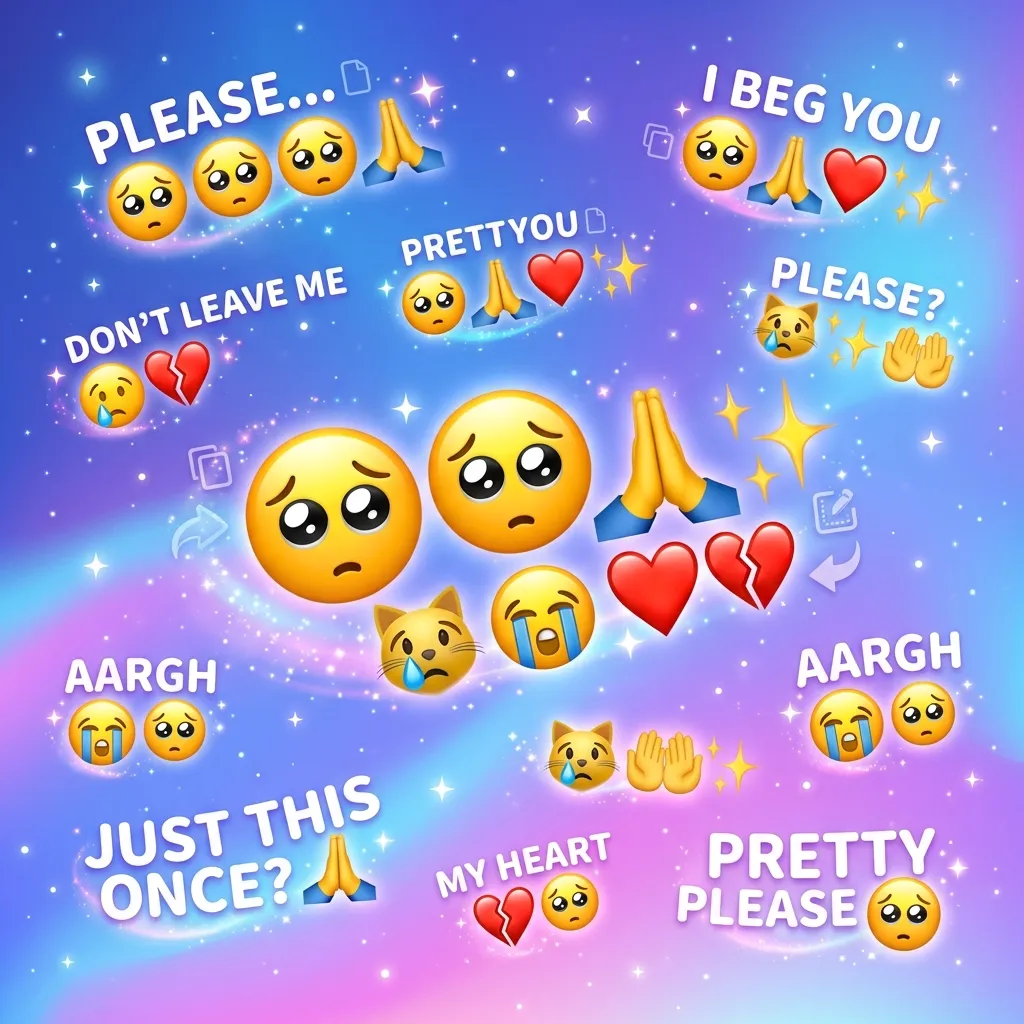 Best pleading emoji meaning combos copy & paste