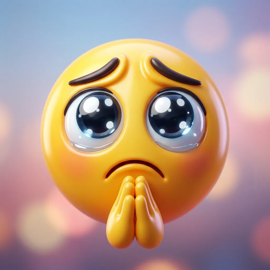 What do pleading emoji meaning?