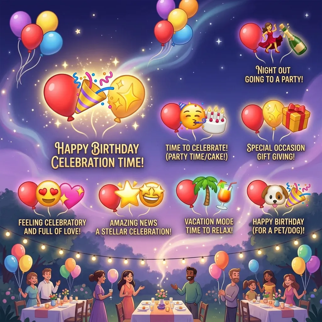 Best balloon emoji meaning combos copy & paste