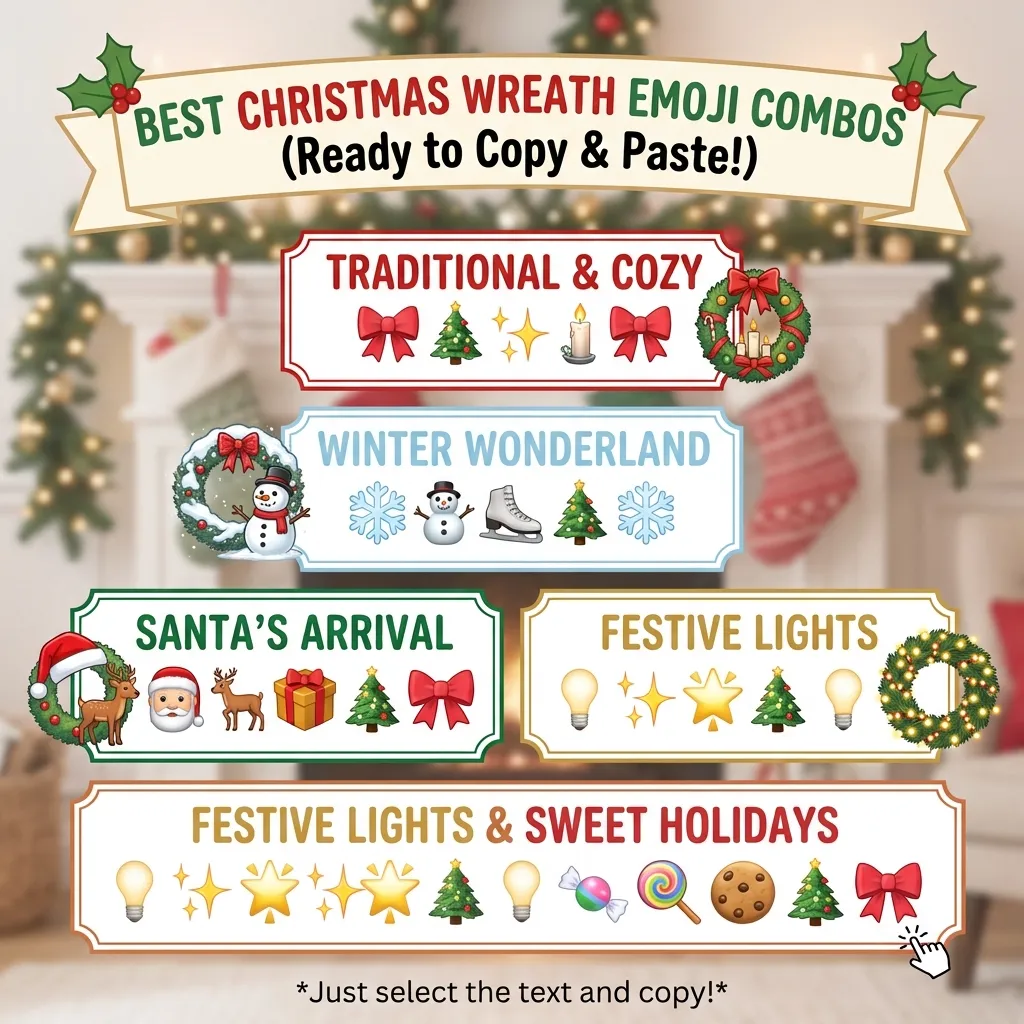 Best christmas wreath emoji combos copy & paste