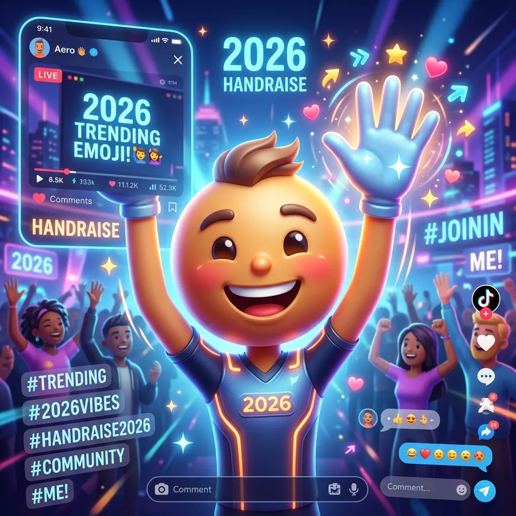 Trending emoji raising hand in 2026