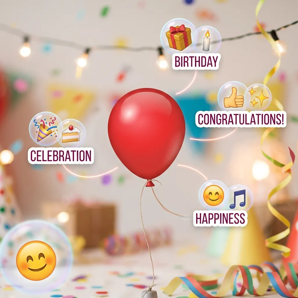 What do balloon emoji mean?