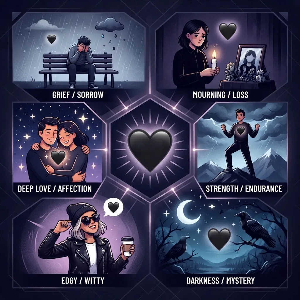 What do black heart emoji meaning?