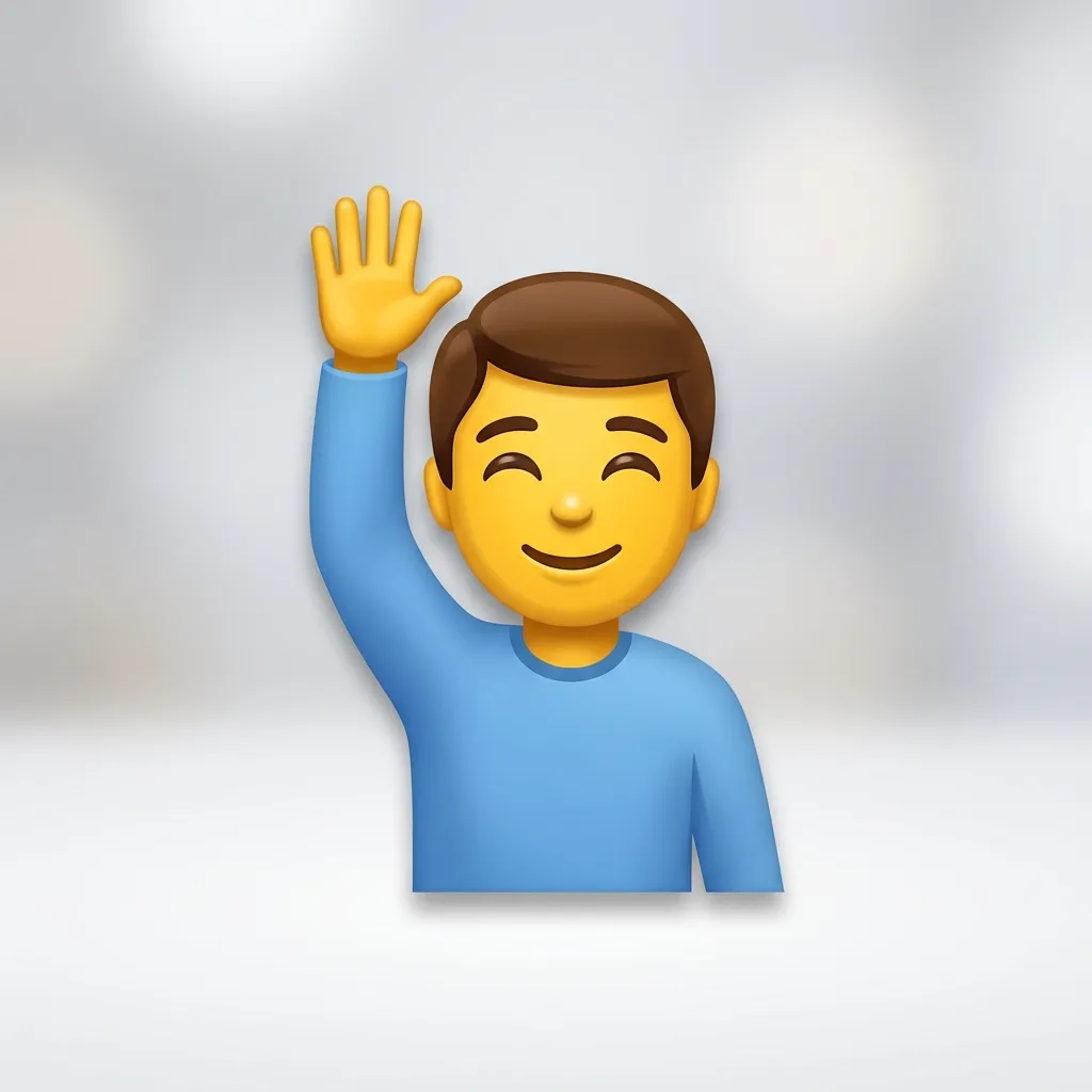What do emoji raising hand mean?
